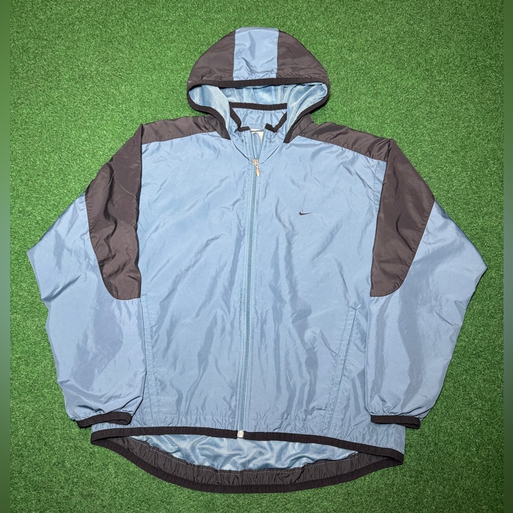 Nike Windbreaker Full Zip Running Outdoor Spring Gray Womens Large Jacket